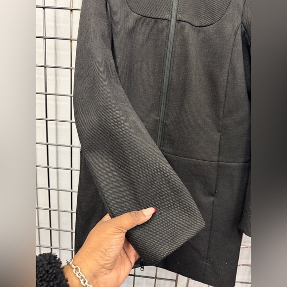 LULULEMON City Softshell Tweed Coat black taupe hooded size 6 - Picture 3 of 10